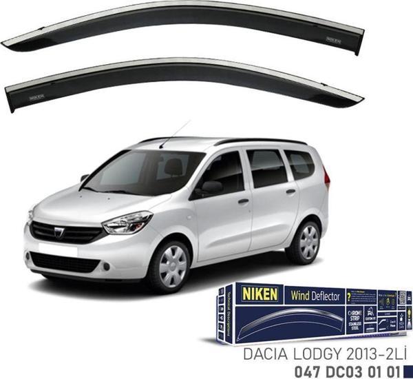 Dacia Lodgy Uyumlu 2013- Kromlu Cam Rüzgarlığı 2'Li Parça - Image 1