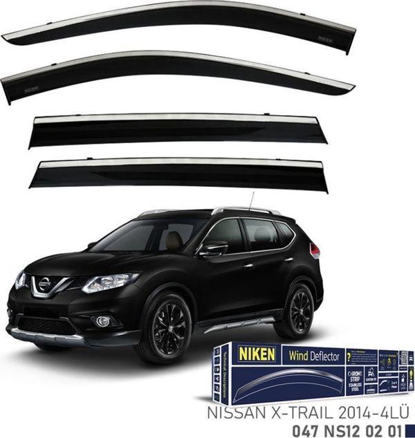 Niken Nissan Uyumlu X-Trail -2014 Kromlu Cam Rüzgarlığı 4Lü Parça - Image 1