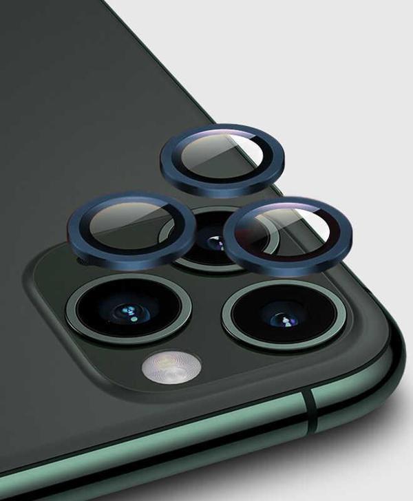 Yuem Apple iPhone 12 Pro CL-02 Kamera Lens Koruyucu Lacivert - Image 1