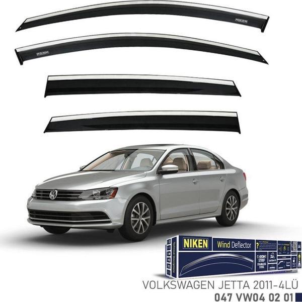 Niken Volkswagen Uyumlu Jetta -2011 Kromlu Cam Rüzgarlığı 4Lü Parça - Image 1
