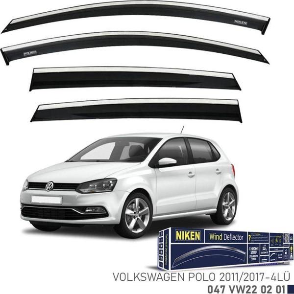 Niken Volkswagen Uyumlu Polo 2011-2017 Kromlu Cam Rüzgarlığı 4Lü Parça - Image 1
