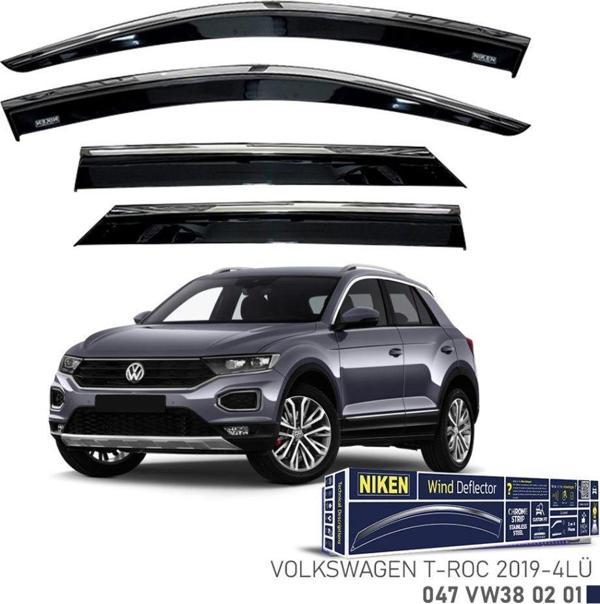 Niken Volkswagen Uyumlu T-Roc -2019 Kromlu Cam Rüzgarlığı 4Lü Parça - Image 1