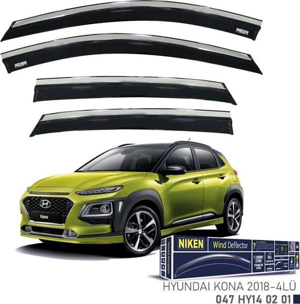 Niken Hyundai Uyumlu Kona -2018-Kromlu Cam Rüzgarlığı 4Lü Parça - Image 1