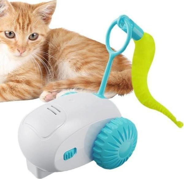 Şarjlı Araba Kedi Oyuncağı Hareketli Evcil Hayvan Eğlenceli İnteraktif Tüylü Oyuncak - Image 1