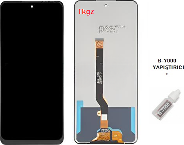 Tkgz - Tecno Pova 4 Uyumlu Lcd Ekran Dokunmatik Orijinal + B-7000 - Image 1