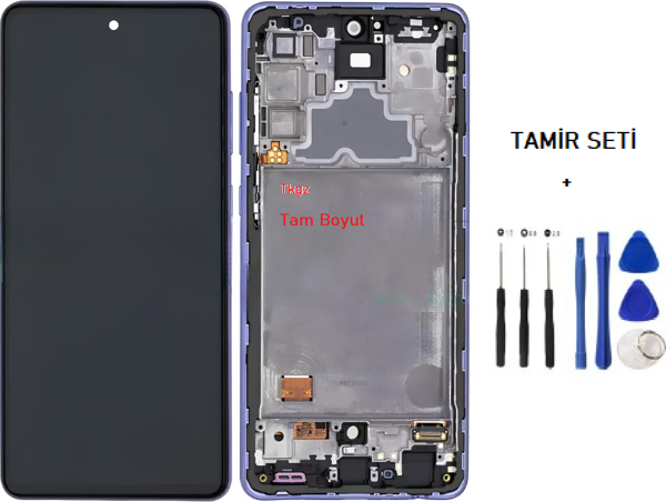 Tkgz - Samsung Galaxy A72 - SM-A725 Lcd Ekran Dokunmatik - A - Kalite ÇITALI MOR + TAMİR SETİ - Image 1