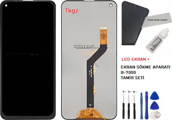 Tkgz - İnfinix NOTE 7 LİTE Uyumlu Lcd Ekran Dokunmatik Orijinal + B-7000 + TAMİR SETİ - Image 1