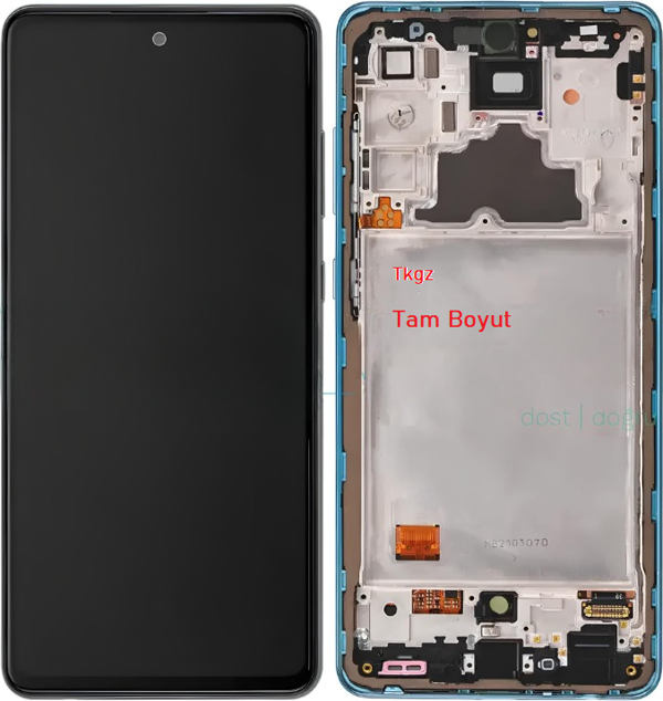 Tkgz - Samsung Galaxy A72 - SM-A725 Lcd Ekran Dokunmatik - A - Kalite ÇITALI MAVİ - Image 1