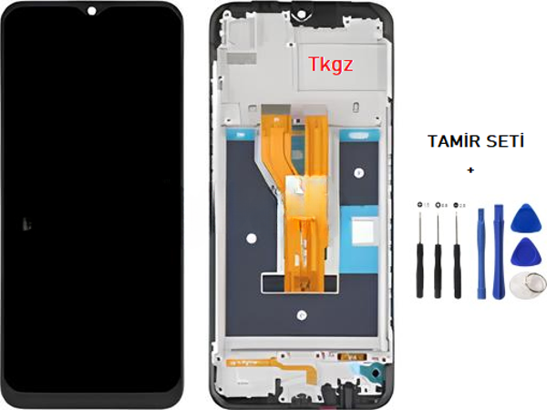 Tkgz - Oppo Realme C21 Uyumlu Lcd Ekran Dokunmatik Orijinal ÇITALI + TAMİR SETİ - Image 1