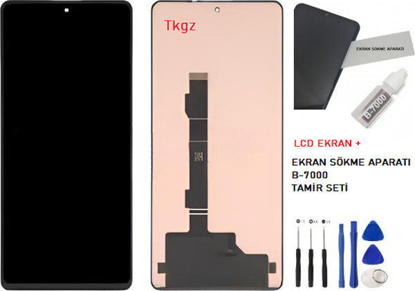 Tkgz - Xiaomi Redmi NOTE 12 PRO -5G- Uyumlu Lcd Ekran Dokunmatik Orijinal + B-7000 + TAMİR SETİ - Image 1
