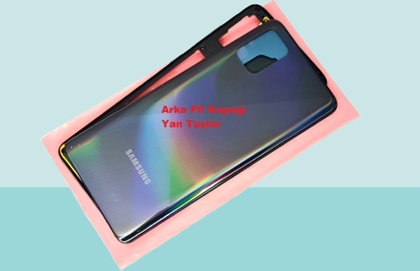 Samsung Galaxy A51 A515 Uyumlu FULL KASA Arka Kapak Batarya Kapağı - SİYAH - Image 1
