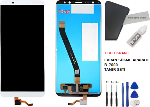 Tkgz - Mate 10 Lite Lcd Ekran Dokunmatik Orijinal Kalite BEYAZ + B-7000 + TAMİR SETİ - Image 1