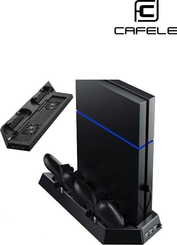 Cafele Ps4 Fat-Ps4 Slim-Ps4 Pro Joystick Kol Şarjlı Multifonksiyonel Fanlı Dikey Stand - Image 1