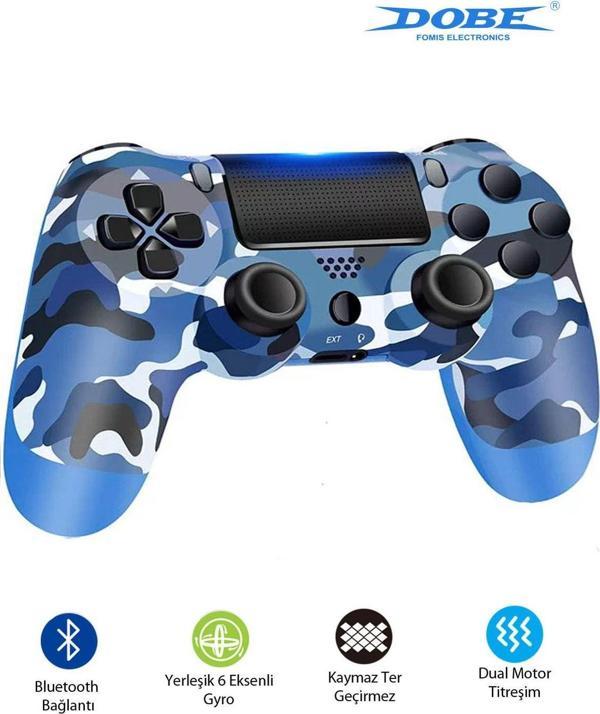 Dobe Ps4-Pc-Android Box-Android-Ios Telefon Tablet Uyumlu Titreşimli Bluetooth Oyun Kolu - Image 1