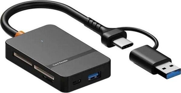Wotobe Ads-316 5-Gbps Usb-C + Usb 8İn1 Port Ms Cf Tf/Sd Dhc Sdxc Kamera Kart Okuyucu - Image 1