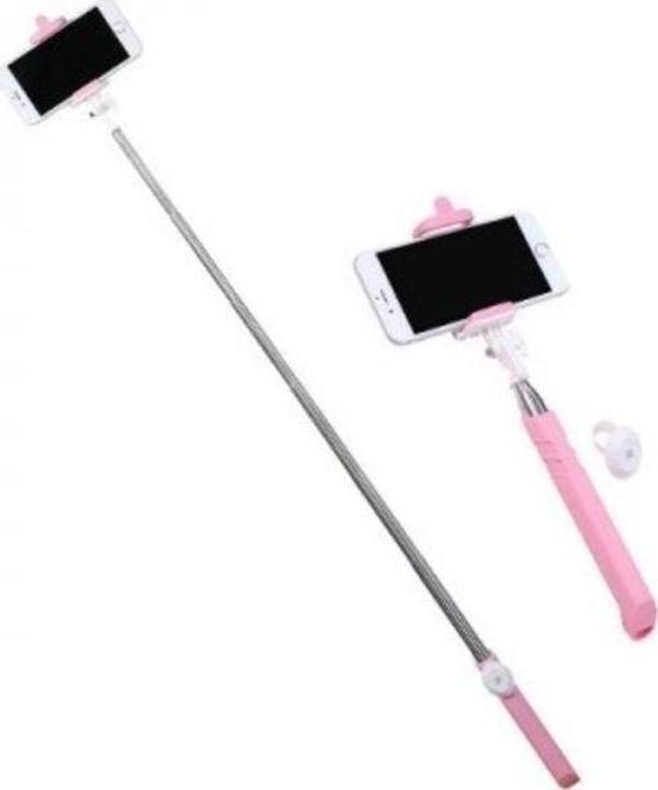 Wotobe P3 Iphone Android  Uyumlu Bluetooth Kumandalı Selfie Çubuğu-Pembe - Image 1