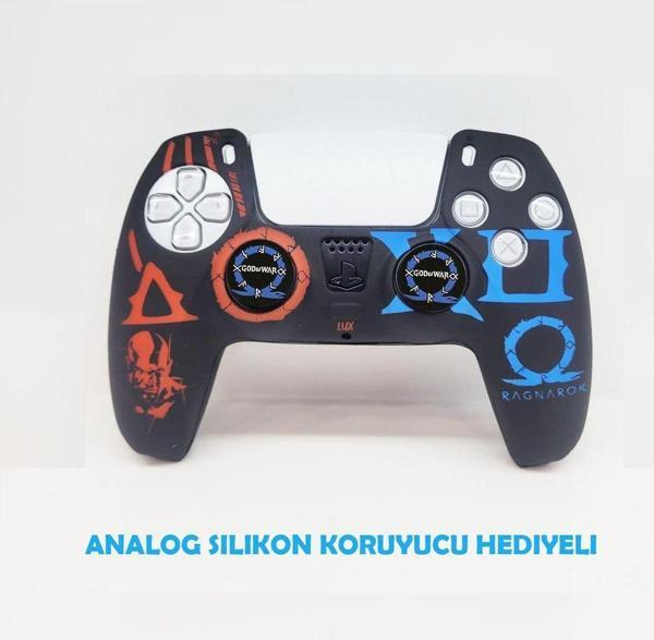 Dobe Ps5 Dualsense God Of War Ragnarok  Koruyucu Silikon Kılıf + Analog Silikon Koruyucu - Image 1