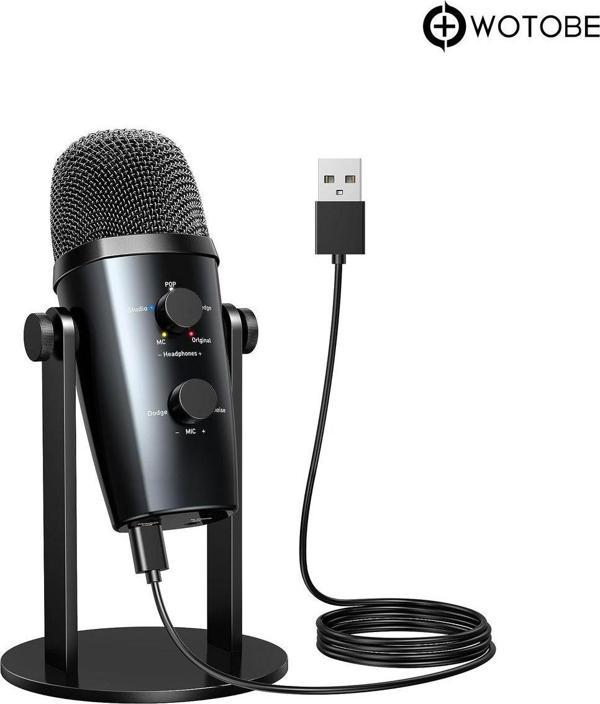 Wotobe Pc Laptop Playstation Uyumlu Yayıncı Gamer Usb Condenser Mikrofon - Image 1