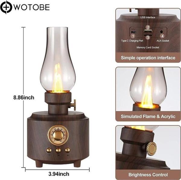 Wotobe Nostaljik Retro Gaz Lambası Model Taşınabilir Bluetooth Hoparlör - Image 1
