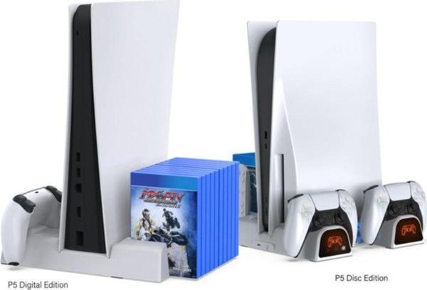 Dobe Ps5 Çok Fonksiyonlu Dikey Soğutma Fanı Şarj Istasyonu Ile Disk Depolama Standı (Hepsi Bir Arada ) - Image 1