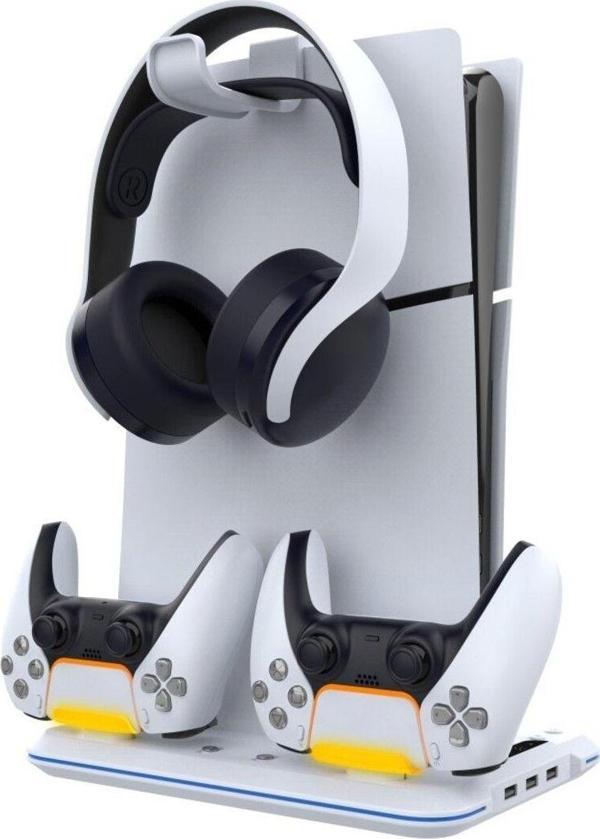 İpega P5S020W Ps5 Slim Disk/Ps5 Slim Dijital Uyumlu Rgb Soğutucu Fanlı Stand - Image 1