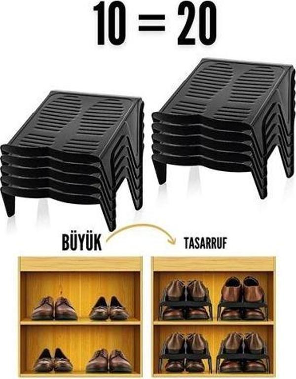 Findit 10 LU Ayakkabı Rampası Yer Tasarruf Organizeri Mehle-Twin - Image 1