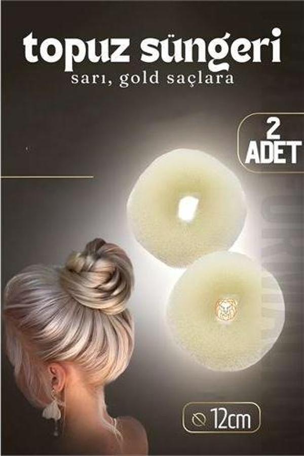 Gold Saç Topuz Süngeri 2 ADET 12 CM Çap 5 cm Kalınlık - Image 1