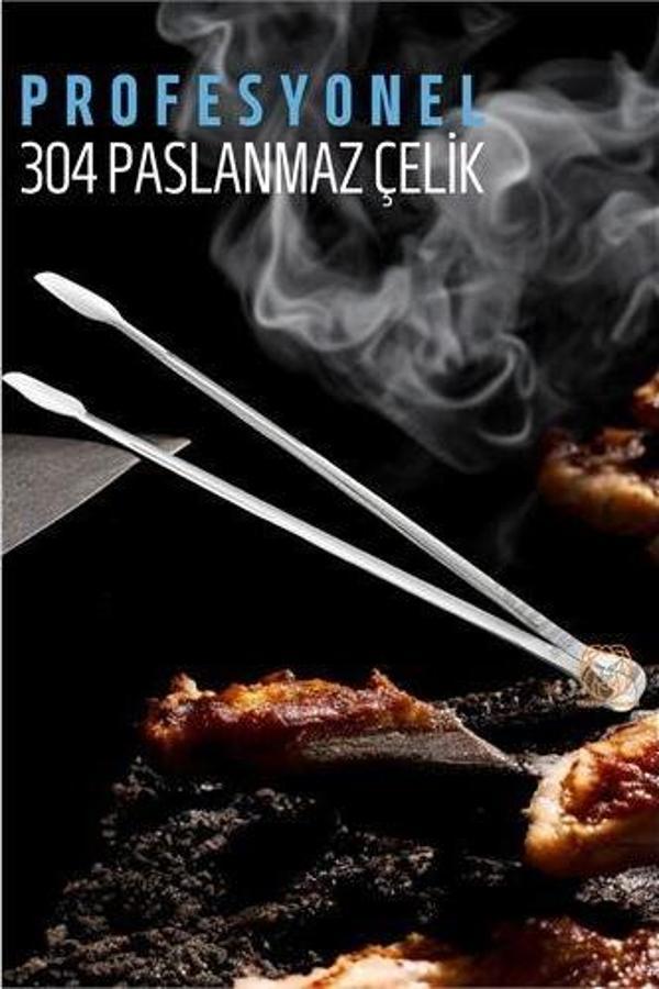 Barbekü Mangal Maşası Kömür Köz Maşası 304 Paslanmaz Çelik - Image 1