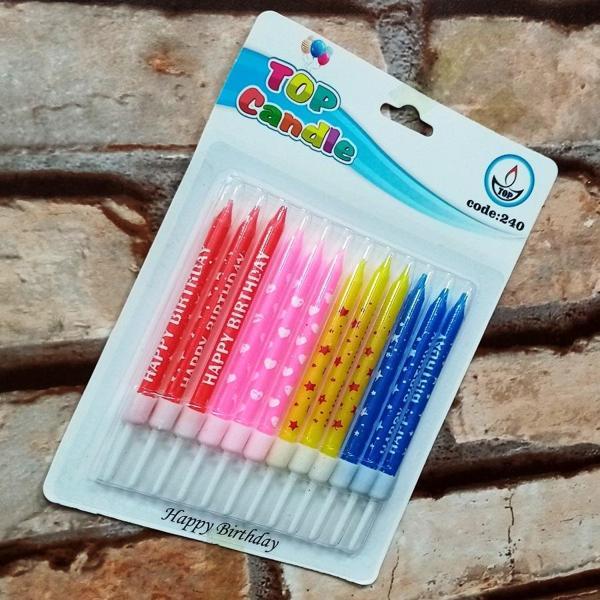 HAPPY BIRTHDAY CANDLE VIP RENKLİ HAPPY BIRTHDAY PASTA MUMU 12 ADET HAPPY BIRTHDAY DOĞUM GÜNÜ MUMU - Image 1