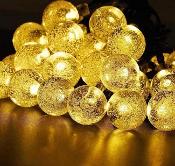 VIP KALİTE GÜN IŞIĞI KRİSTAL TOP LED IŞIK CRYSTAL LED LİGHT BALL YILBAŞI AĞACI IŞIĞI SARI NOEL IŞIĞI - Image 1