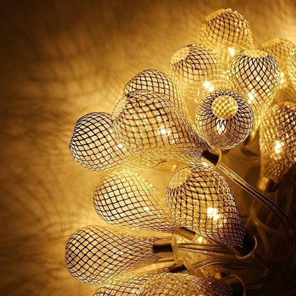 DEKOR RAMAZAN IŞIKLARI 2 METRE METAL SU DAMLASI PİLLİ LED IŞIK GÜN IŞIĞI PİLLİ LED IŞIK WARM LİGHT - Image 1