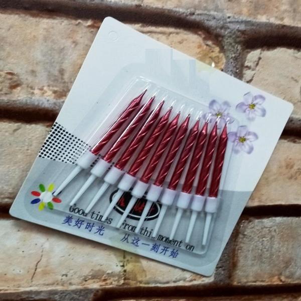 VIP KALİTE BURGULU KIRMIZI PASTA MUMU KIRMIZI DOĞUM GÜNÜ MUMU 10 ADET KIRMIZI MUM DECOR RED BIRTHDAY CANDLE - Image 1