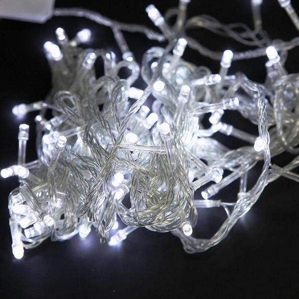 YILBAŞI DEKOR IŞIKLARI 10 METRE 100 LED BEYAZ LED IŞIK BEYAZ İP LED IŞIK MODLU 220 VOLT FİŞLİ MODEL - Image 1