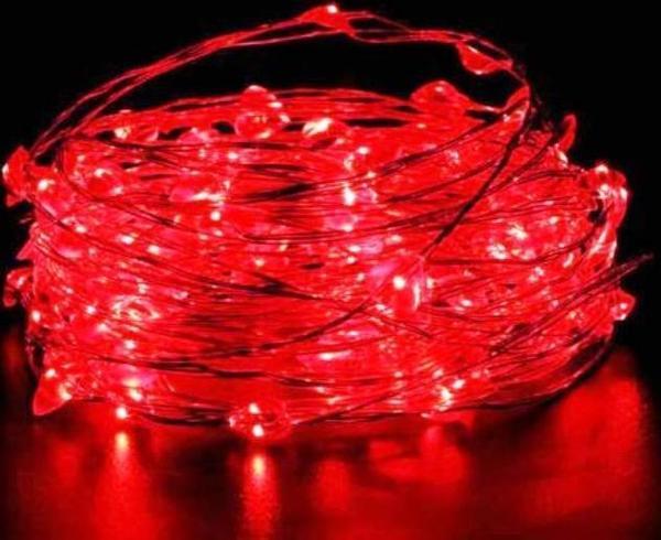 10 METRE KIRMIZI PİLLİ LED IŞIK KIRMIZI LED IŞIK KIRMIZI YILBAŞI AĞACI IŞIĞI KIRMIZI NOEL IŞIĞI 100 LEDLİ KIRMIZI LED IŞIK 100 LEDLİ PARLAK CANLI LED IŞIK - Image 1