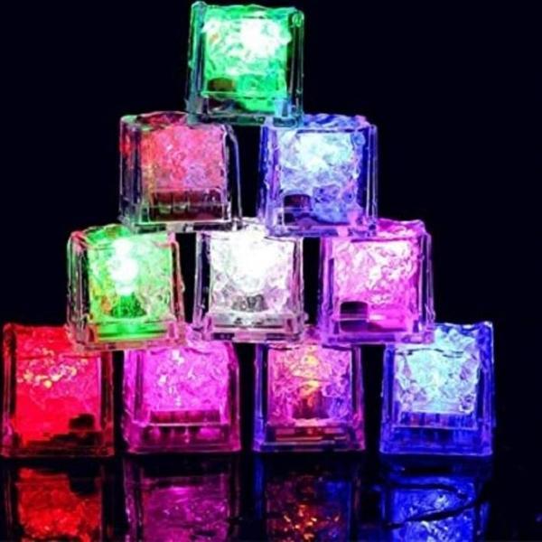 YILBAŞI PARTİ IŞIKLARI 12 ADET LED IŞIKLI BUZ KÜPÜ LED LİGHT ICE CUBE RENKLİ LED IŞIKLI VIP KALİTE BUZ KÜPÜ - Image 1