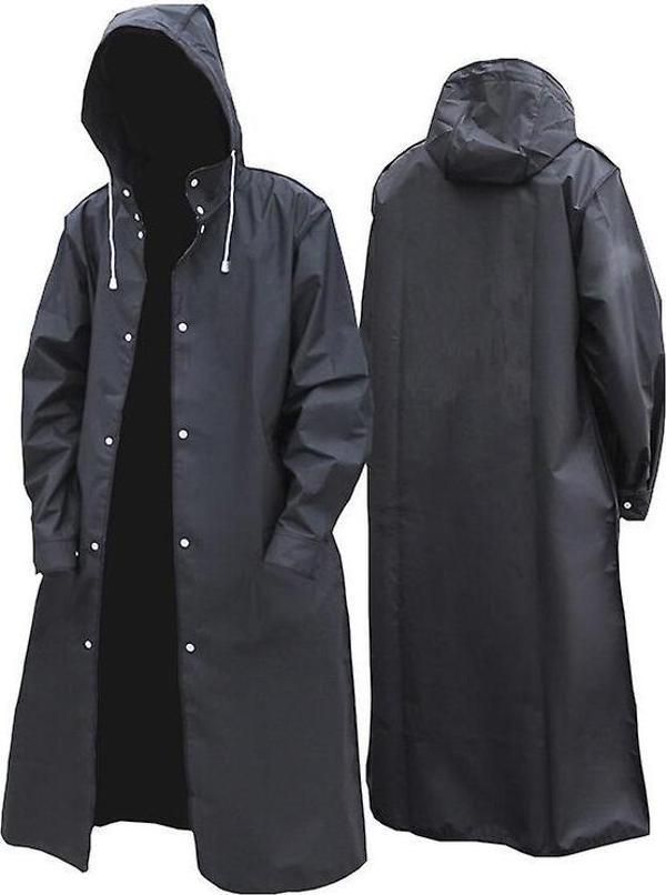 5 ADET 1.KALİTE ŞAPKALI ÇITÇITLI YAĞMURLUK SİYAH YAĞMURLUK OUTDOOR YAĞMURLUK VIP UNISEX RAIN COAT - Image 1