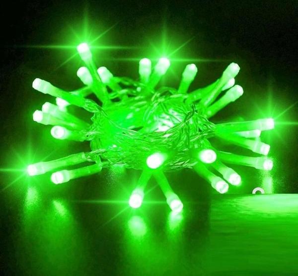 13 METRE YEŞİL ULTRA CANLI NET IŞIK YEŞİL LED IŞIK SABİT YANAR FİŞLİ 220 VOLT YILBAŞI AĞACI IŞIĞI - Image 1