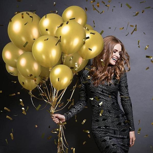 VIP 100 PCS SHINY METALLIC GOLD BALLOON VIP KALİTE PARLAK METALİK GOLD BALON HELYUM GAZI UYUMLU - Image 1