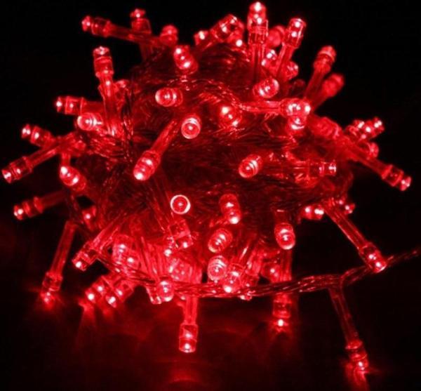 KIRMIZI YILBAŞI AĞACI IŞIĞI 10 METRE KIRMIZI LED IŞIK 100 LED LAMBALI FİŞLİ NOEL IŞIĞI YILBAŞI IŞIĞI RED LİGHT - Image 1