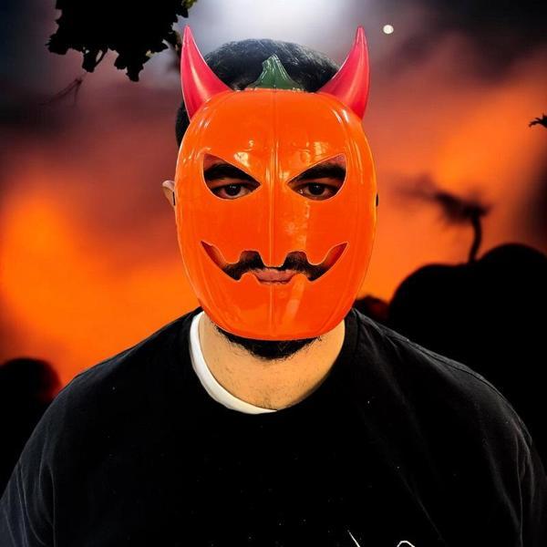 VIP HALLOWEEN MASK VIP CADILAR BAYRAMI TURUNCU  BAL KABAĞI KORKU MASKESİ  PARTİ MASKESİ THE MASK - Image 1