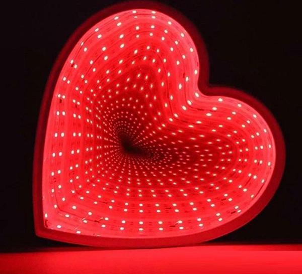 3D HEART TUNNEL LAMP RED LED LİGHT 3D IŞIKLI DEKOR KALP IŞIK USB+PİLLİ LED IŞIK DEKOR MASA LAMBASI YILBAŞI IŞIKLARI - Image 1