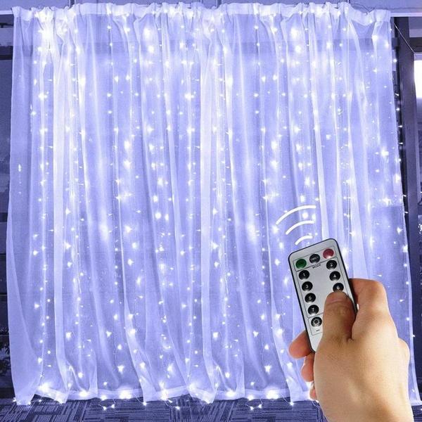 BEYAZ SALKIM LED IŞIK BEYAZ LED IŞIK USB +KUMANDALI BEYAZ İNCE PERİ LEDLİ 3X2.5 METRE YILBAŞI IŞIKLARI - Image 1