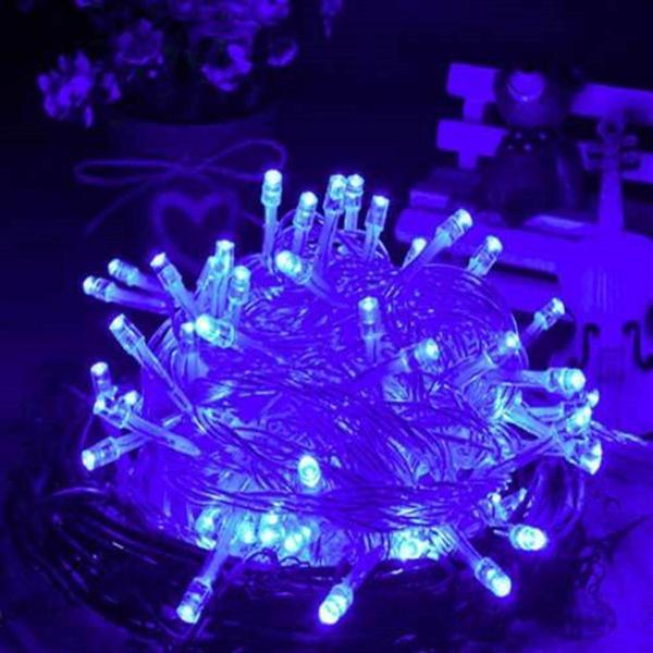 CHRİSTMAS TREE BLUE LED LİGHT 10 METRE MAVİ LED IŞIK MAVİ YILBAŞI AĞACI IŞIĞI MAVİ İP LED IŞIK 220V FİŞLİ 100 CANLI LED - Image 1