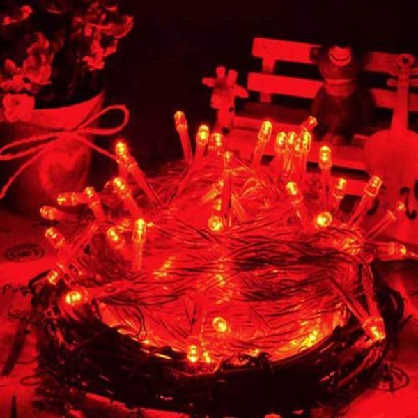 CHRİSTMAS TREE RED LED LİGHT 10 METRE KIRMIZI LED IŞIK KIRMIZI YILBAŞI AĞACI IŞIĞI KIRMIZI İP LED IŞIK 220V FİŞLİ 100 CANLI LED - Image 1
