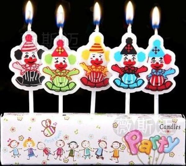 CLOWN BIRTHDAY CANDLE VIP KALİTE PALYAÇOLU PASTA MUMU 5 ADET PALYAÇOLU DOĞUM GÜNÜ MUMU PALYAÇO MUM - Image 1