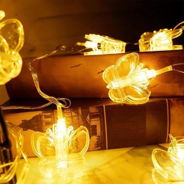 DEKOR DÜĞÜN IŞIKLARI KELEBEK MANDAL LED IŞIK GÜN IŞIĞI LED IŞIK BUTTERFLY CLİPS LED PİLLİ LED IŞIK - Image 1