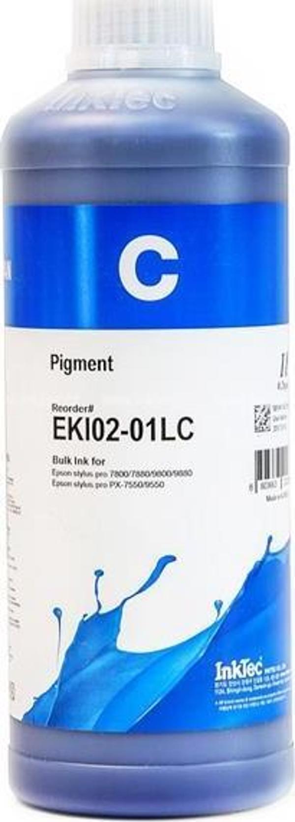 InkTec Epson Stylus Pro Muadil 1LT Cyan Pigment Mürekkep (EKI02-01LC) (PowerChrome K3) - Image 1