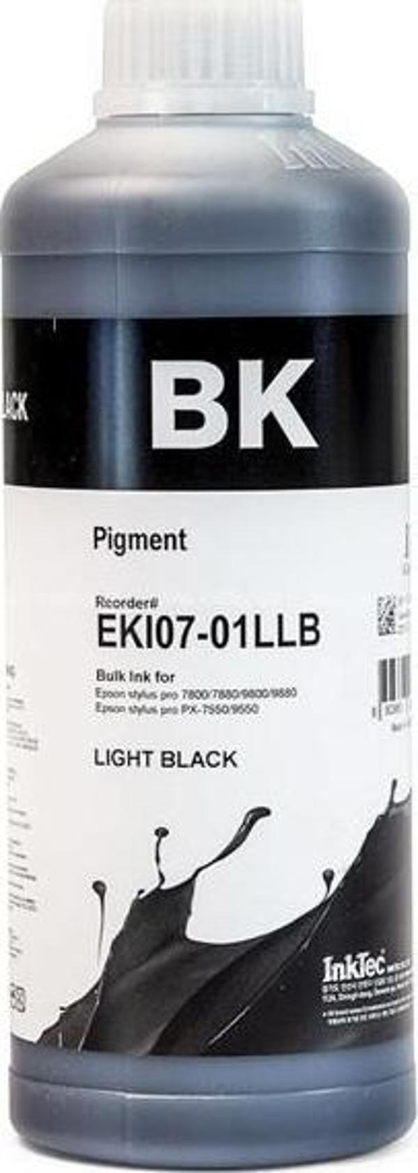 InkTec Epson Stylus Pro Muadil 1LT Light Black Pigment Mürekkep (EKI07-01LLB) (PowerChrome K3) - Image 1