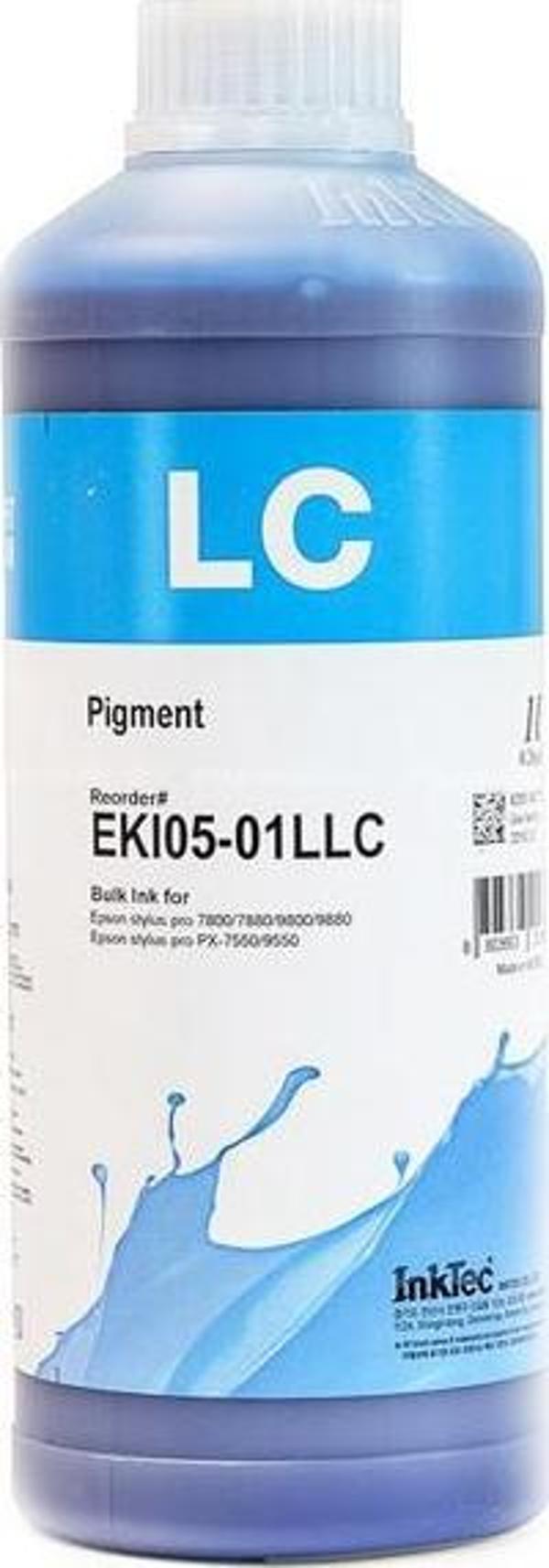 InkTec Epson Stylus Pro Muadil 1LT Light Cyan Pigment Mürekkep (EKI05-01LLC) (PowerChrome K3) - Image 1