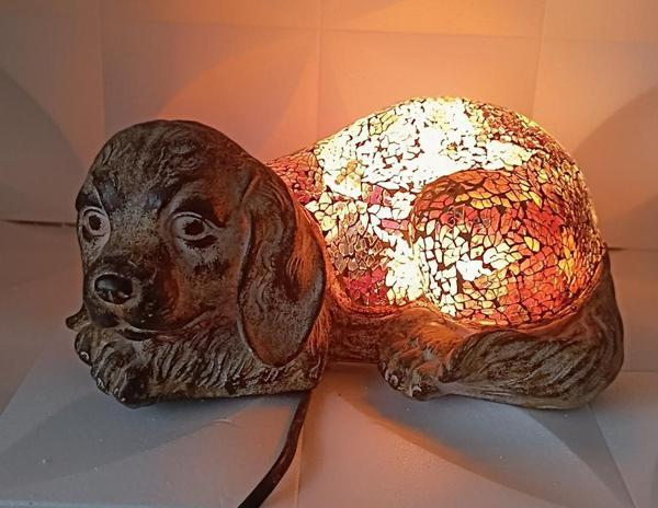 Köpek Mozaik Lamba Yatak Odası Bebek Odası Gece Lambası Masa Üstü Ev Dekorasyon - Image 1